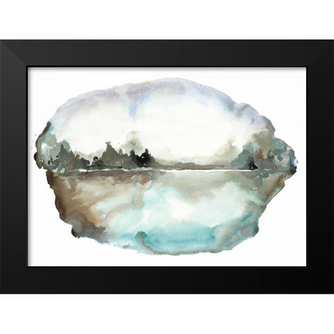 Watery Landscape Black Modern Wood Framed Art Print by Gold, Lora
