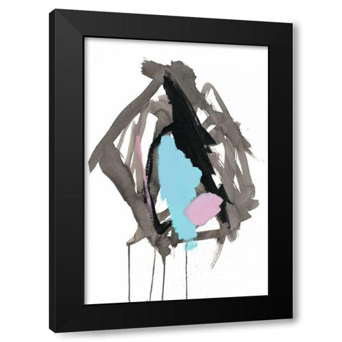 Gestural Brush, Pastel Black Modern Wood Framed Art Print with Double Matting by Gold, Lora