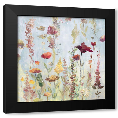Rain Shower Garden Black Modern Wood Framed Art Print by Gold, Lora