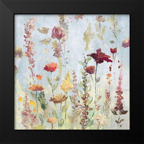 Rain Shower Garden Black Modern Wood Framed Art Print by Gold, Lora