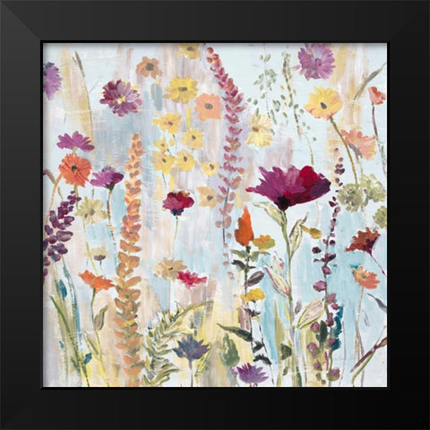 Rain Y Day Garden Black Modern Wood Framed Art Print by Gold, Lora