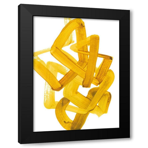 Gestural Brush 1 Black Modern Wood Framed Art Print by Gold, Lora
