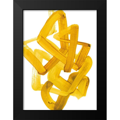Gestural Brush 1 Black Modern Wood Framed Art Print by Gold, Lora