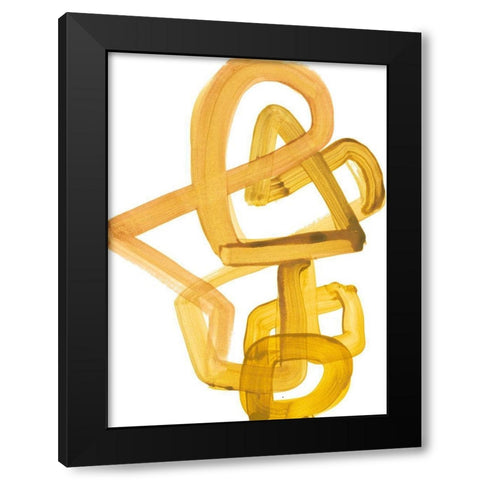 Gestural Brush 2 Black Modern Wood Framed Art Print by Gold, Lora