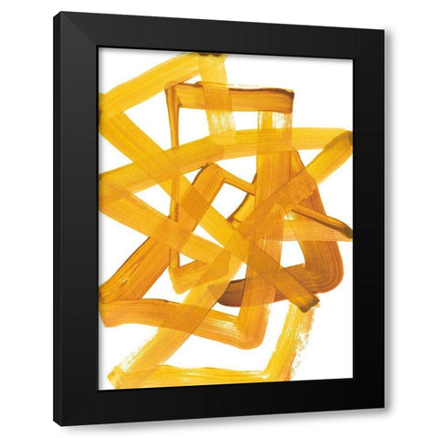 Gestural Brush 3 Black Modern Wood Framed Art Print with Double Matting by Gold, Lora