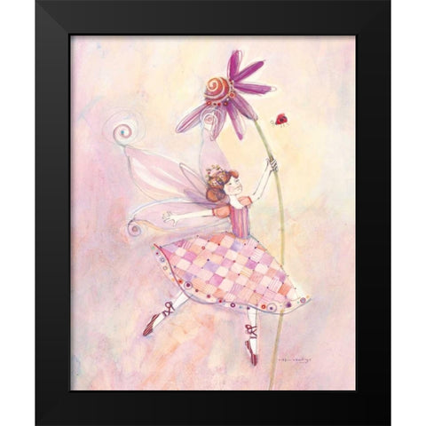 Fiona Floret Black Modern Wood Framed Art Print by Rawlings, Robin