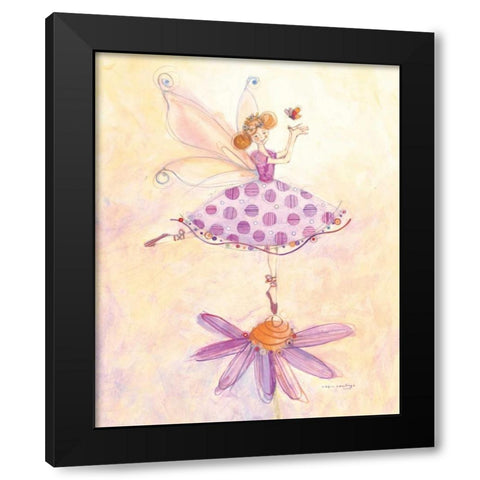 Penelope Petal Black Modern Wood Framed Art Print by Rawlings, Robin
