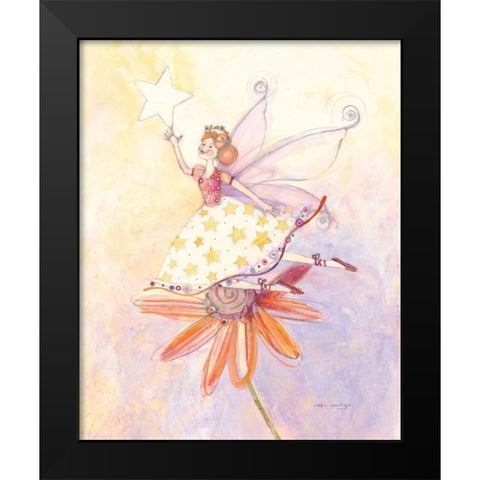 Caroline Dandelion Black Modern Wood Framed Art Print by Rawlings, Robin