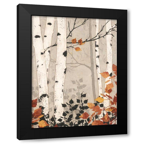 Birch Damask  Black Modern Wood Framed Art Print by Pluch, Melissa