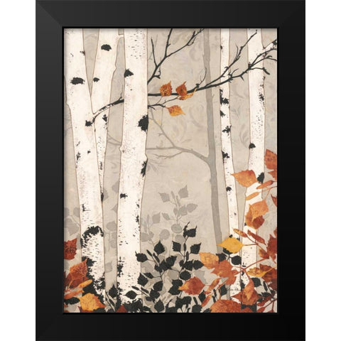 Birch Damask  Black Modern Wood Framed Art Print by Pluch, Melissa