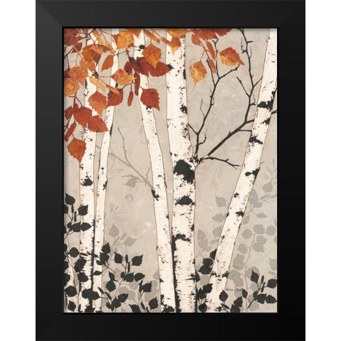 Birch Tapestry  Black Modern Wood Framed Art Print by Pluch, Melissa