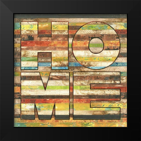 Striped Home Black Modern Wood Framed Art Print by Pluch, Melissa