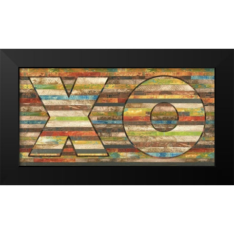 Hugs and Kisses Black Modern Wood Framed Art Print by Pluch, Melissa