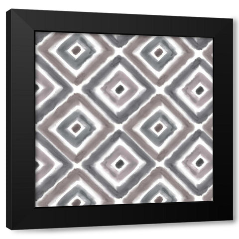 Global Textile Pattern Black Modern Wood Framed Art Print by Pluch, Melissa