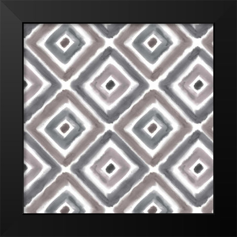 Global Textile Pattern Black Modern Wood Framed Art Print by Pluch, Melissa