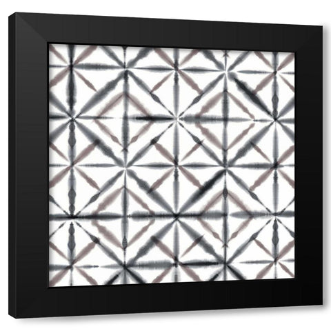 Shibori Global Pattern Black Modern Wood Framed Art Print by Pluch, Melissa