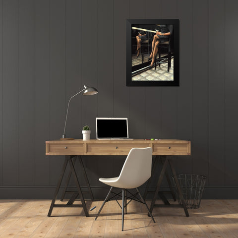 Martini with a Twist Black Modern Wood Framed Art Print by Rohlander, Nathan