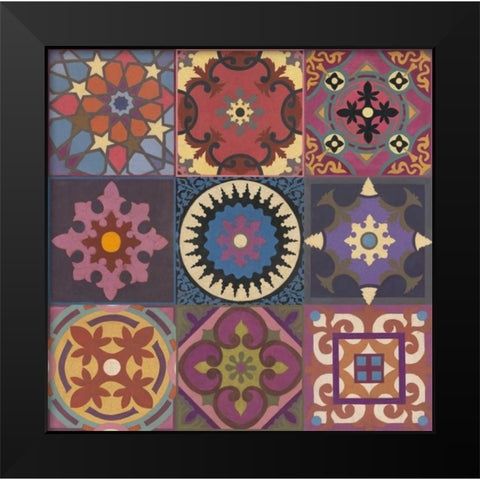 GLOBAL PATCHWORK Black Modern Wood Framed Art Print by Smith, Hope