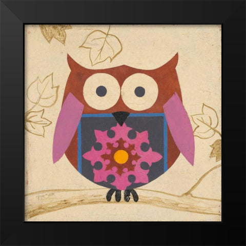 Brown Boho Owl Black Modern Wood Framed Art Print by Smith, Hope
