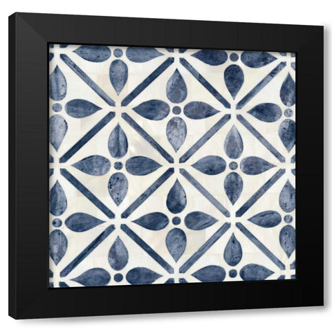 Blue Moroccan Tile 1 Black Modern Wood Framed Art Print with Double Matting by Smith, Hope