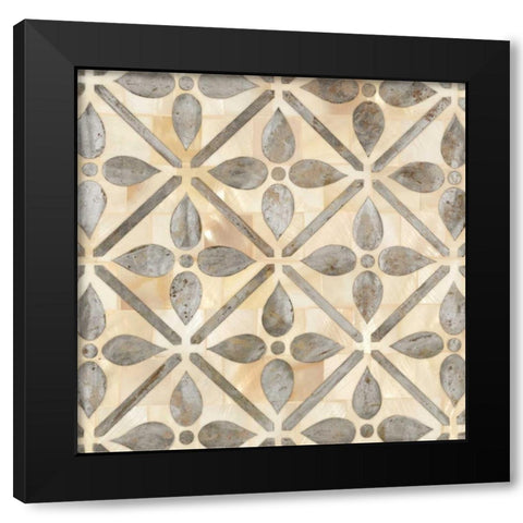 NATURAL MOROCCAN TILE 1 Black Modern Wood Framed Art Print with Double Matting by Smith, Hope