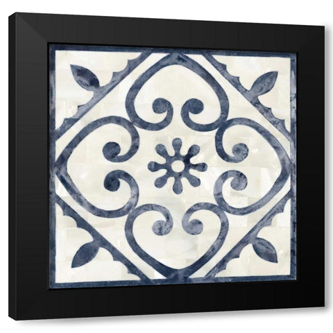 Blue Moroccan Tile 2 Black Modern Wood Framed Art Print by Smith, Hope