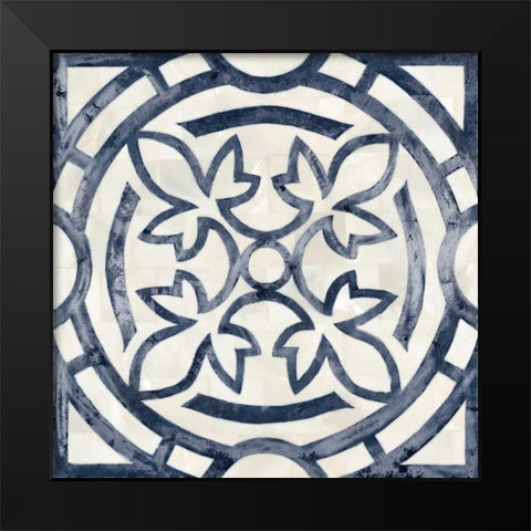 Blue Moroccan Tile 3 Black Modern Wood Framed Art Print by Smith, Hope