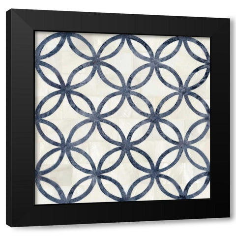 Blue Moroccan Tile 4 Black Modern Wood Framed Art Print by Smith, Hope