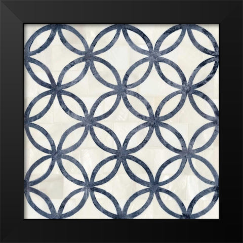 Blue Moroccan Tile 4 Black Modern Wood Framed Art Print by Smith, Hope