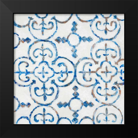 Delft Blue Pattern 1 Black Modern Wood Framed Art Print by Smith, Hope