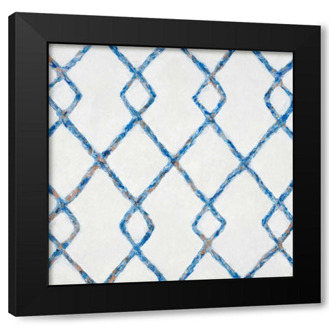 Delft Blue Pattern 2 Black Modern Wood Framed Art Print with Double Matting by Smith, Hope