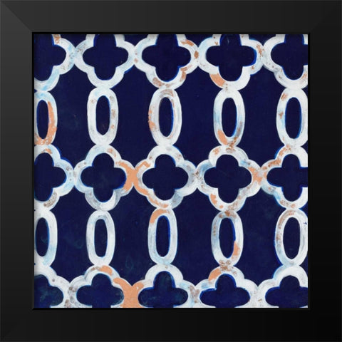 Delft Blue Pattern 3 Black Modern Wood Framed Art Print by Smith, Hope