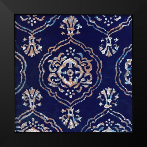 Delft Blue Pattern 4 Black Modern Wood Framed Art Print by Smith, Hope