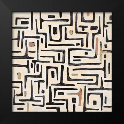 Tribal Impression 4 Black Modern Wood Framed Art Print by Smith, Hope