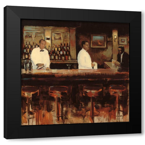 Martini Hour Black Modern Wood Framed Art Print by Sullivan, Myles