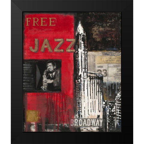 Free Jazz Black Modern Wood Framed Art Print by Sullivan, Myles