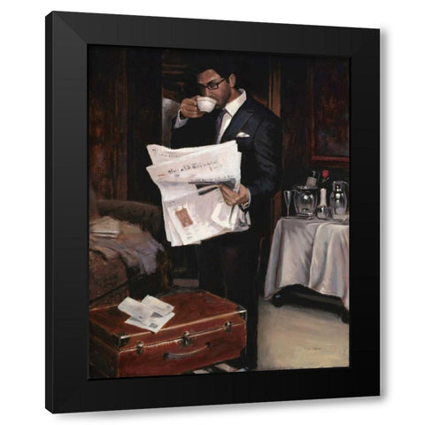 Room Service-Him Black Modern Wood Framed Art Print with Double Matting by Sullivan, Myles