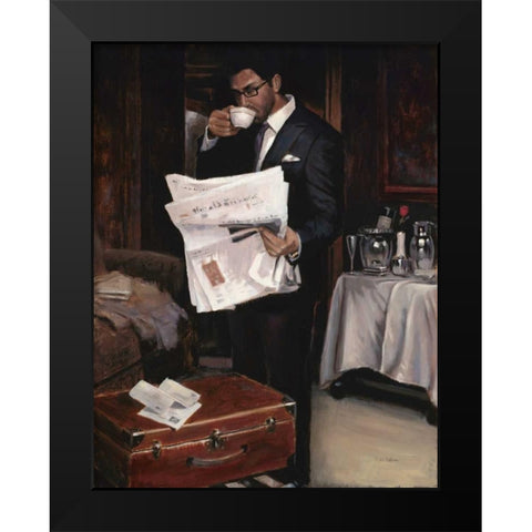 Room Service-Him Black Modern Wood Framed Art Print by Sullivan, Myles
