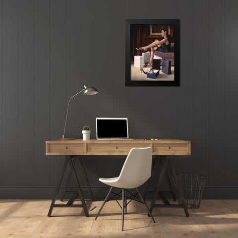 Room Service-Her Black Modern Wood Framed Art Print by Sullivan, Myles