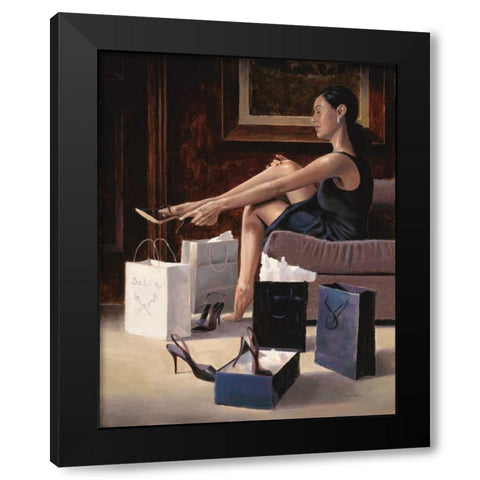 Room Service-Her Black Modern Wood Framed Art Print by Sullivan, Myles