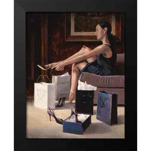 Room Service-Her Black Modern Wood Framed Art Print by Sullivan, Myles