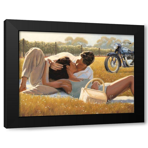 Picnic Snapshot Black Modern Wood Framed Art Print with Double Matting by Sullivan, Myles