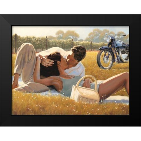 Picnic Snapshot Black Modern Wood Framed Art Print by Sullivan, Myles