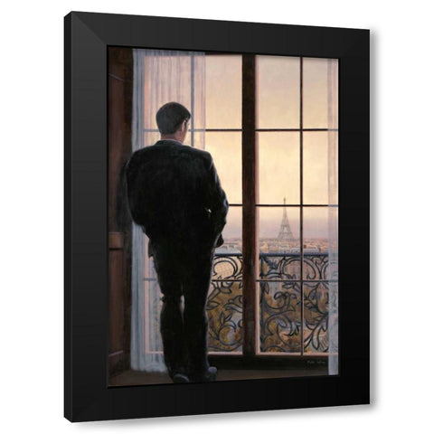 Waiting for Paris 1 Black Modern Wood Framed Art Print with Double Matting by Sullivan, Myles