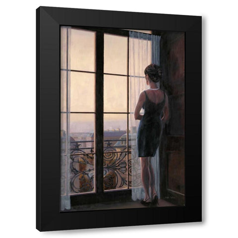 Waiting for Paris 2 Black Modern Wood Framed Art Print with Double Matting by Sullivan, Myles