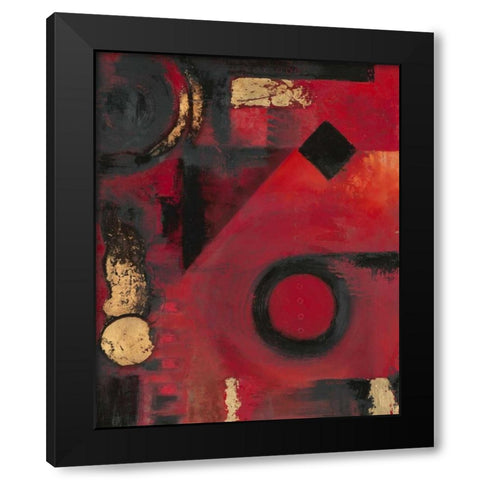 Red-Black Story Black Modern Wood Framed Art Print by Sullivan, Myles