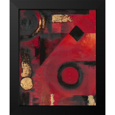 Red-Black Story Black Modern Wood Framed Art Print by Sullivan, Myles