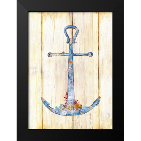 Stay Anchored Black Modern Wood Framed Art Print by Escobedo, Mary