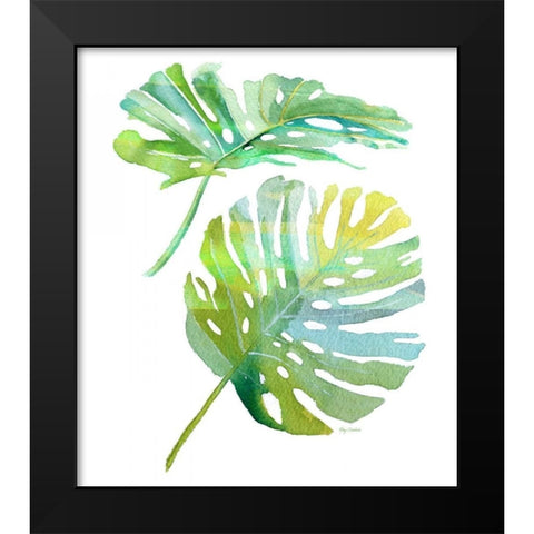 Watercolor Tropical 1 Black Modern Wood Framed Art Print by Escobedo, Mary