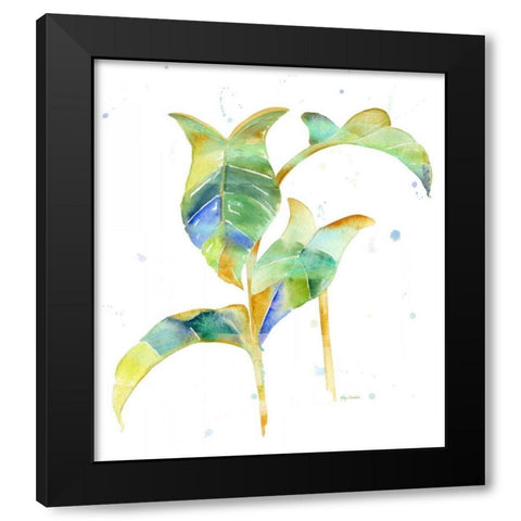 Watercolour Tropical 4 Black Modern Wood Framed Art Print with Double Matting by Escobedo, Mary